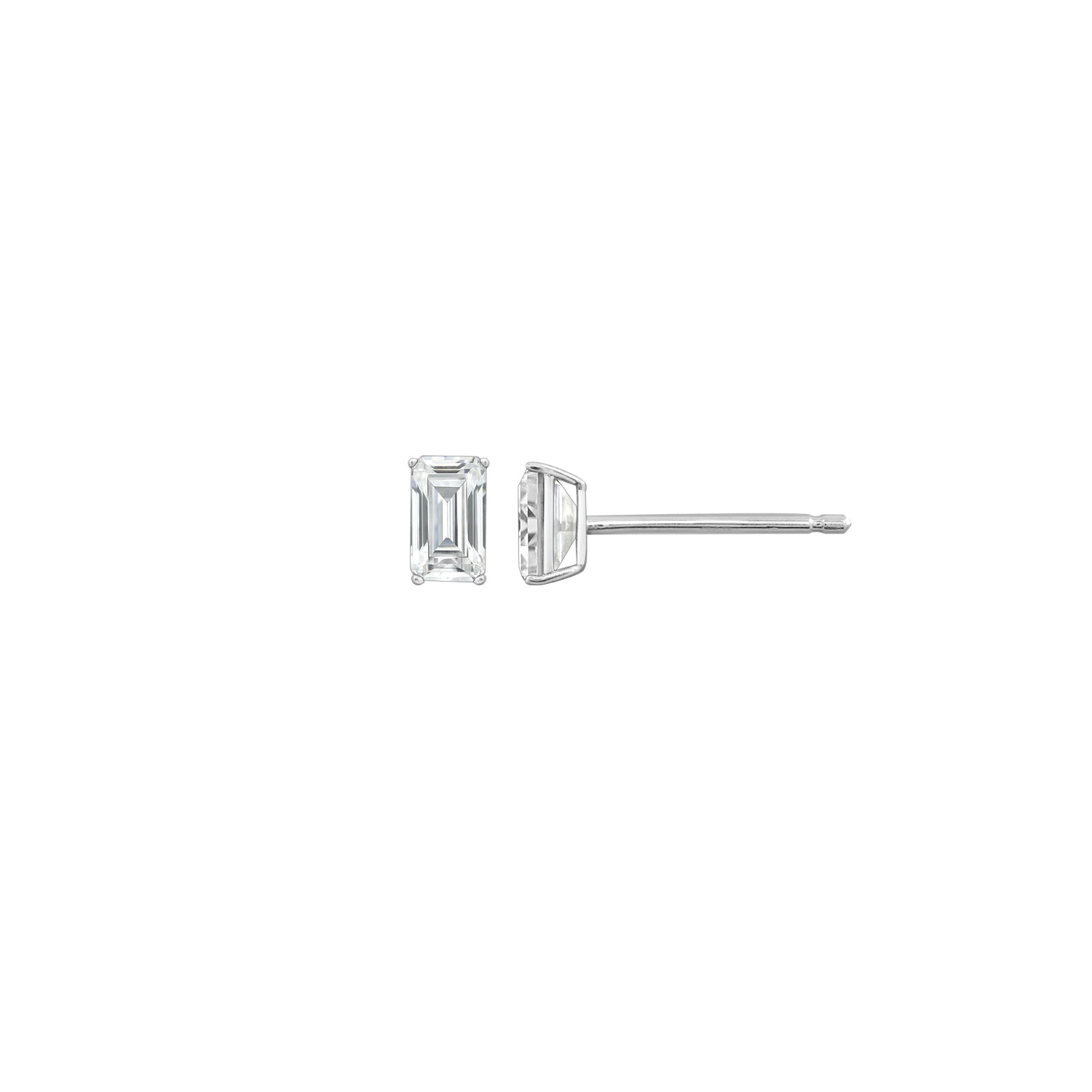 Choice Of Carat Solid Gold  Emerald Cut Solitaire Earrings JEE26930