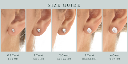 Choice Of Carat Solid Gold  Oval Cut Solitaire Earrings JEE26902