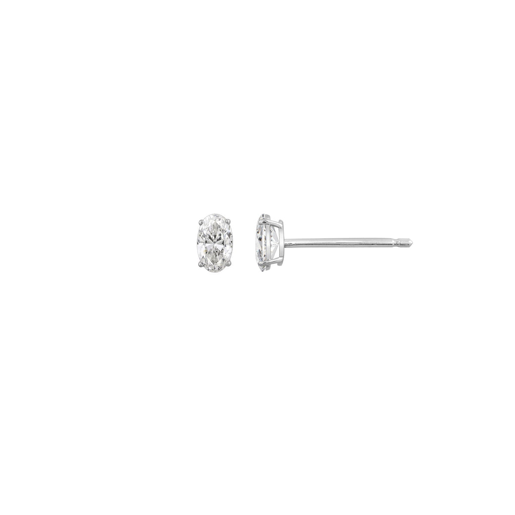 Choice Of Carat Solid Gold  Oval Cut Solitaire Earrings JEE26902