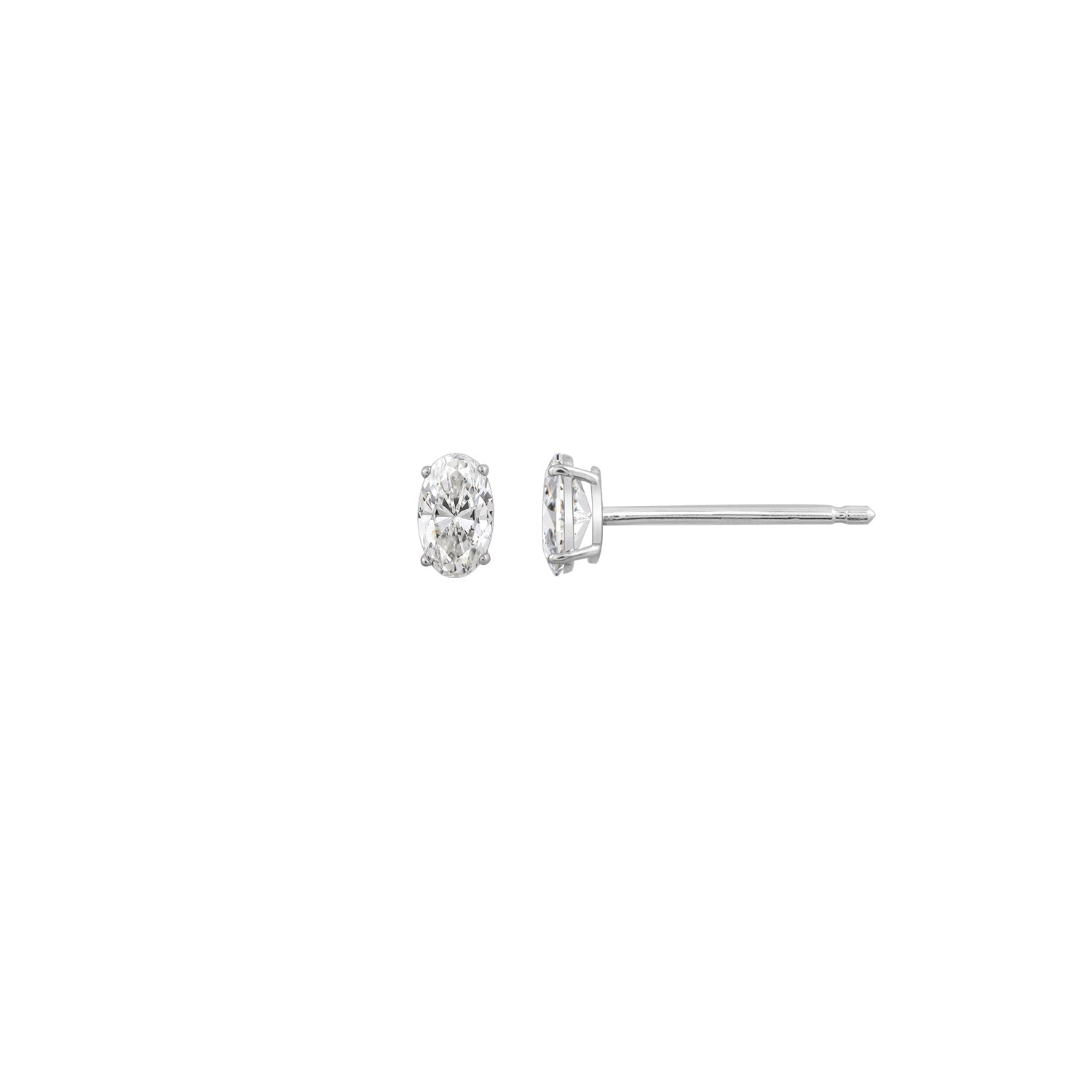 Choice Of Carat Solid Gold  Oval Cut Solitaire Earrings JEE26902