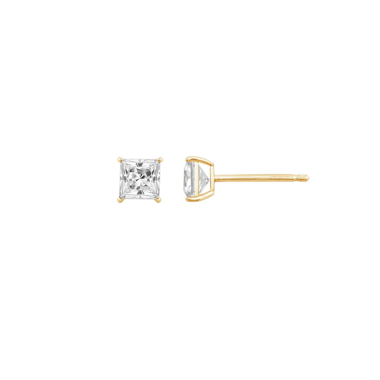 Choice Of Carat Solid Gold Princess Cut Solitaire Earrings JEE26918