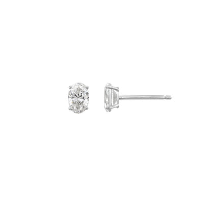 Choice Of Carat Solid Gold  Oval Cut Solitaire Earrings JEE26902