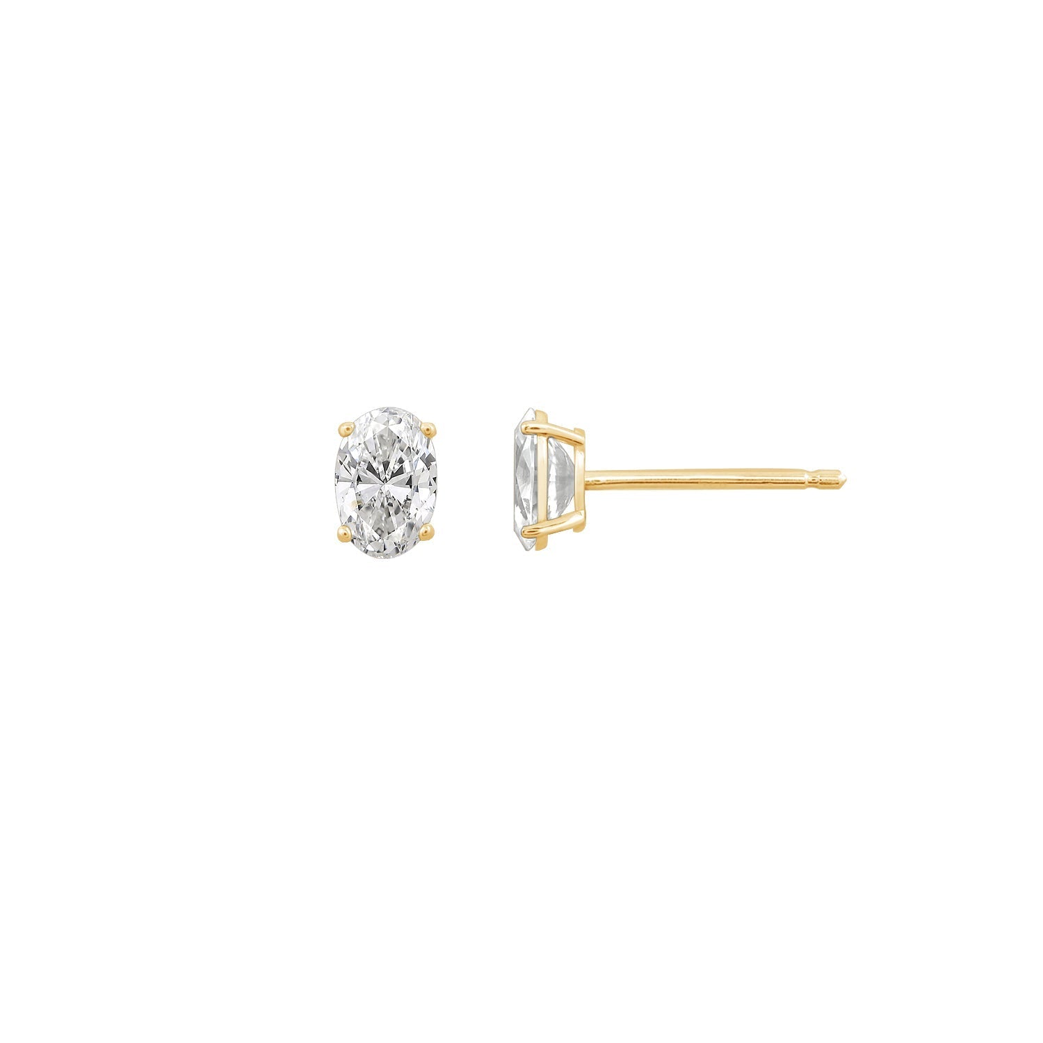 Choice Of Carat Solid Gold  Oval Cut Solitaire Earrings JEE26902
