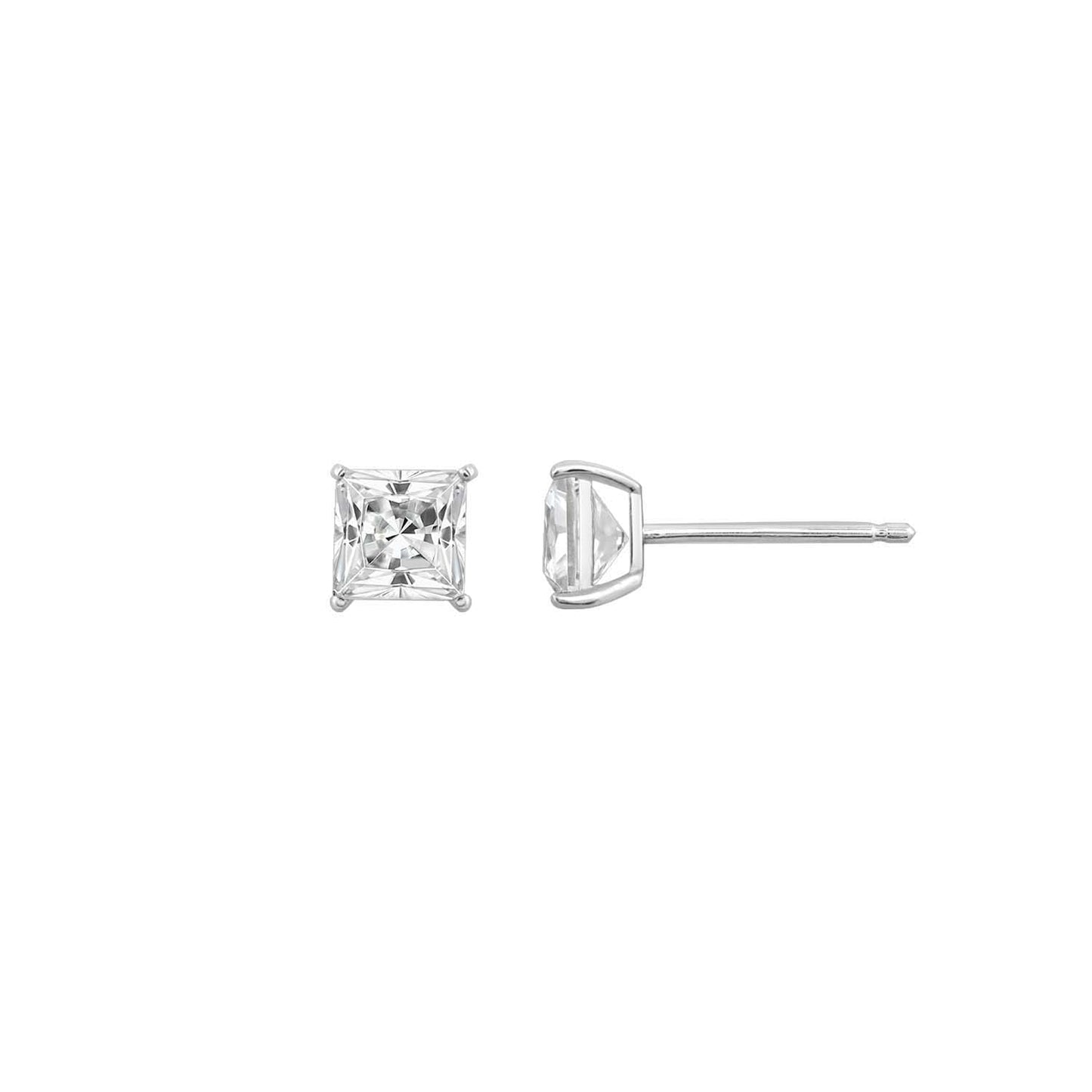 Choice Of Carat Solid Gold Princess Cut Solitaire Earrings JEE26918