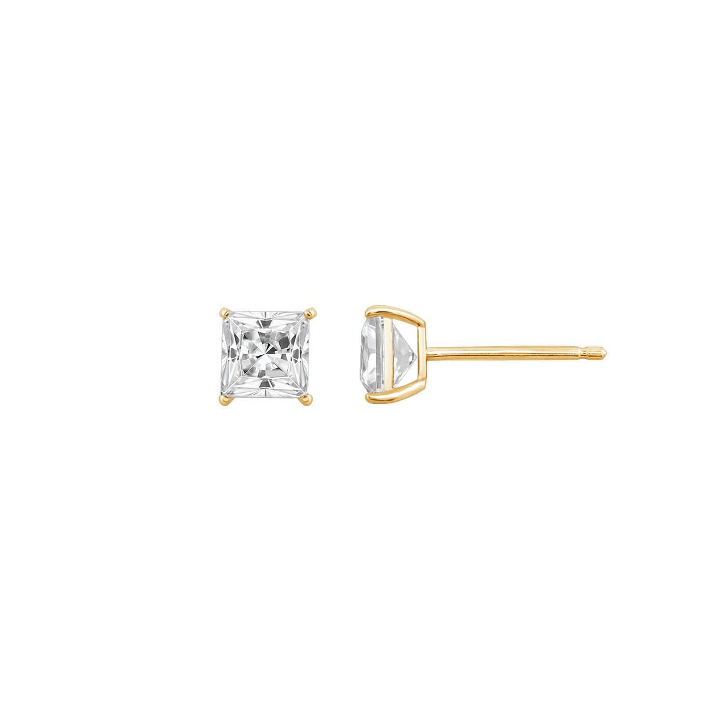 Choice Of Carat Solid Gold Princess Cut Solitaire Earrings JEE26918