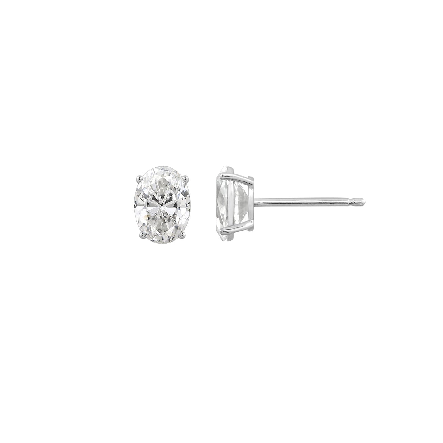 Choice Of Carat Solid Gold  Oval Cut Solitaire Earrings JEE26902