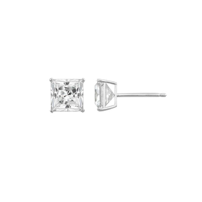 Choice Of Carat Solid Gold Princess Cut Solitaire Earrings JEE26918