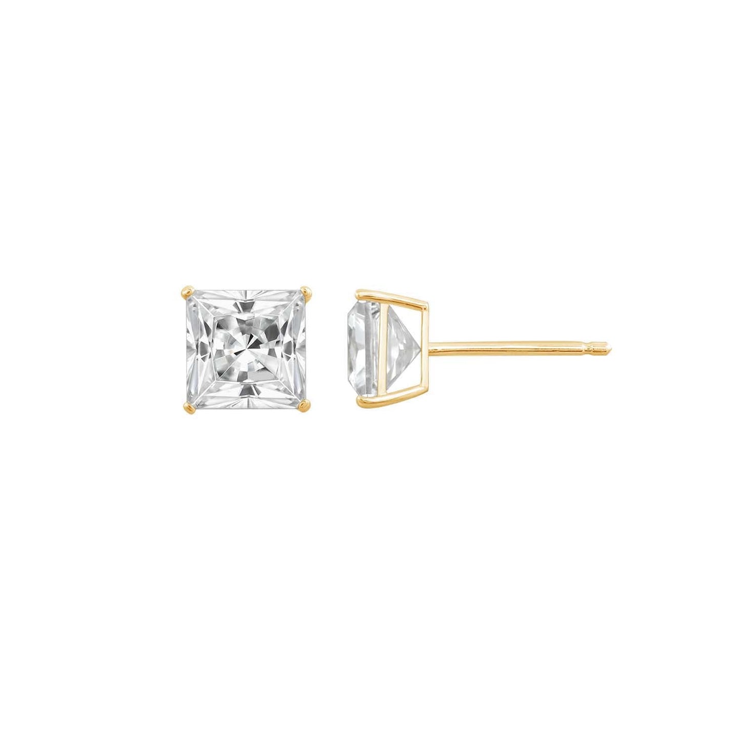 Choice Of Carat Solid Gold Princess Cut Solitaire Earrings JEE26918
