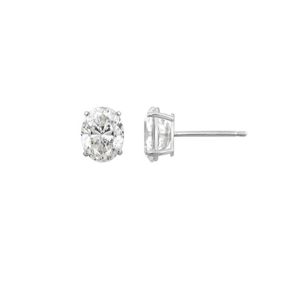 Choice Of Carat Solid Gold  Oval Cut Solitaire Earrings JEE26902