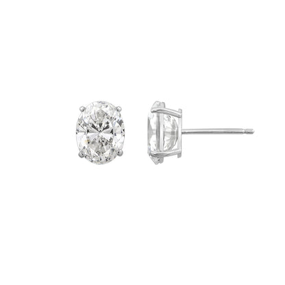 Choice Of Carat Solid Gold  Oval Cut Solitaire Earrings JEE26902