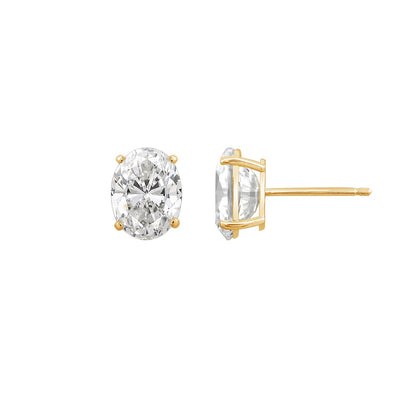 Choice Of Carat Solid Gold  Oval Cut Solitaire Earrings JEE26902