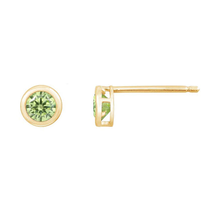 10K Solid Gold Bezel Birthstone Stud Earrings JEE26938