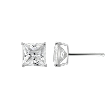 Choice Of Carat Solid Gold Princess Cut Solitaire Earrings JEE26918