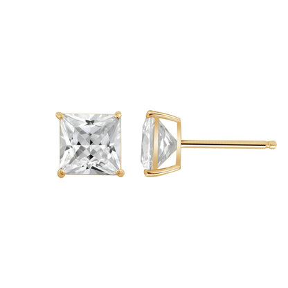 Choice Of Carat Solid Gold Princess Cut Solitaire Earrings JEE26918