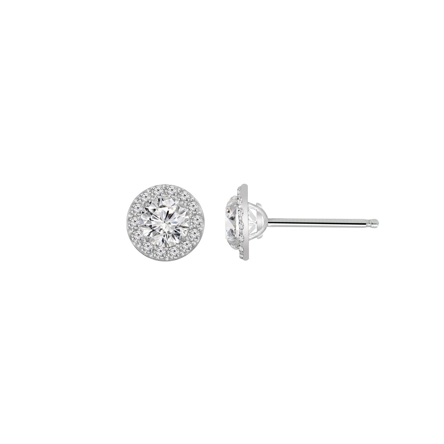 Choice Of Carat Solid Gold Halo Stud Earrings JEE27219