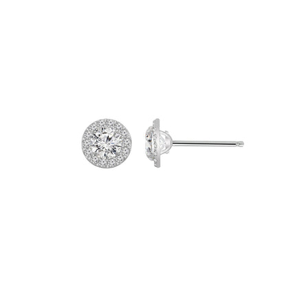 Choice Of Carat Solid Gold Halo Stud Earrings JEE27219