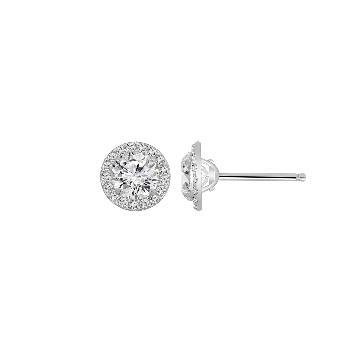 Choice Of Carat Solid Gold Halo Stud Earrings JEE27219