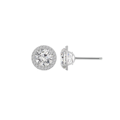 Choice Of Carat Solid Gold Halo Stud Earrings JEE27219
