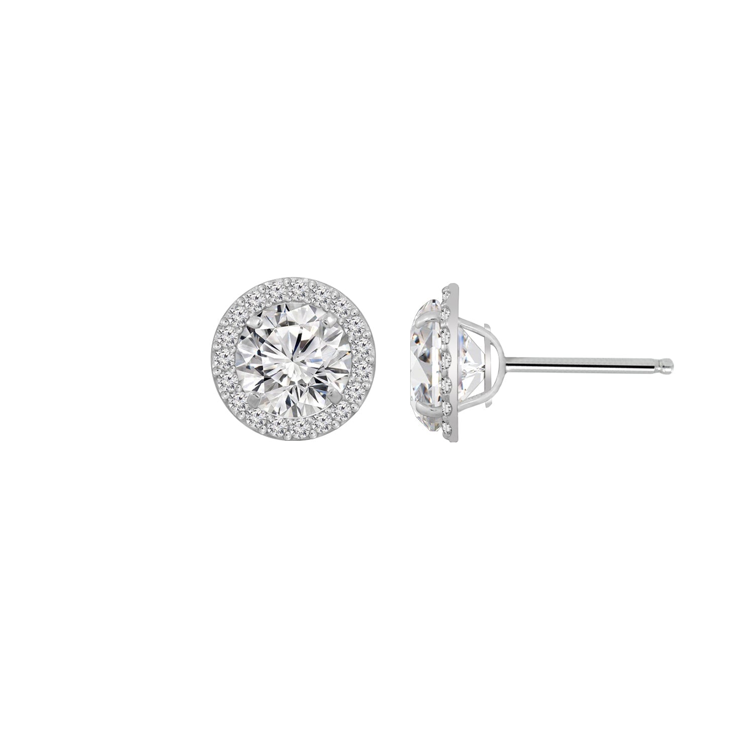 Choice Of Carat Solid Gold Halo Stud Earrings JEE27219