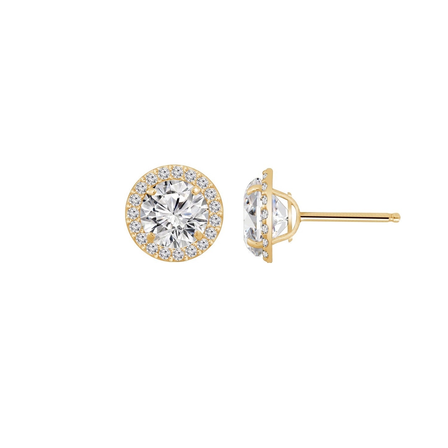 Choice Of Carat Solid Gold Halo Stud Earrings JEE27219