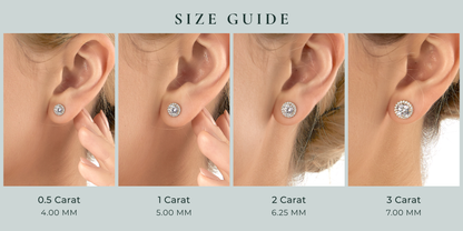Choice Of Carat Solid Gold Halo Stud Earrings JEE27219