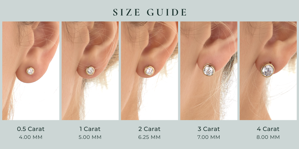 Solid Gold Bezel Solitaire Stud Earrings JEE26938