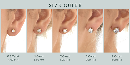 Solid Gold Bezel Solitaire Stud Earrings JEE26938