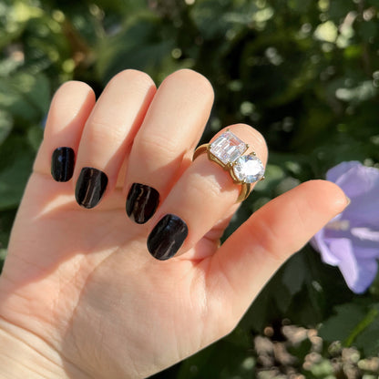 Oval and Emerald Cut Double Stone Ring JER22194