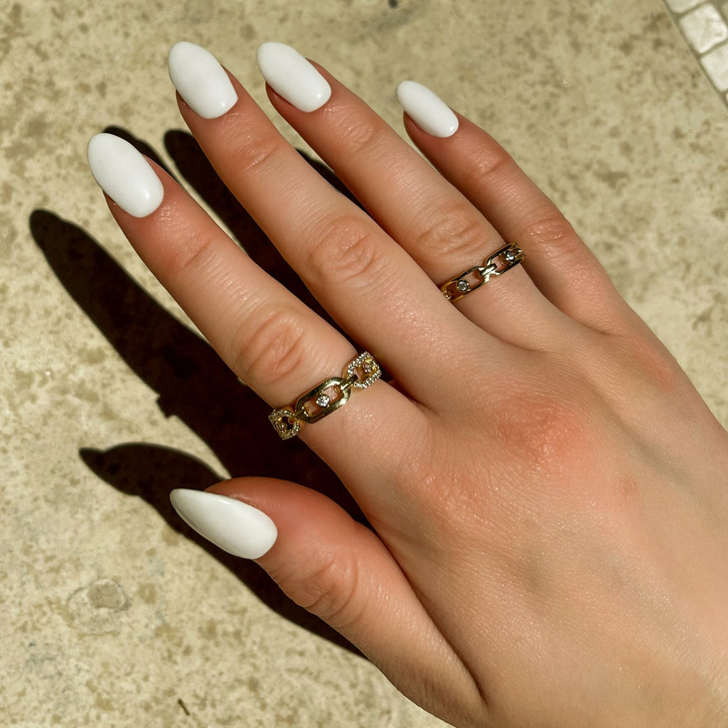 Plain Paper Clip Chain Ring