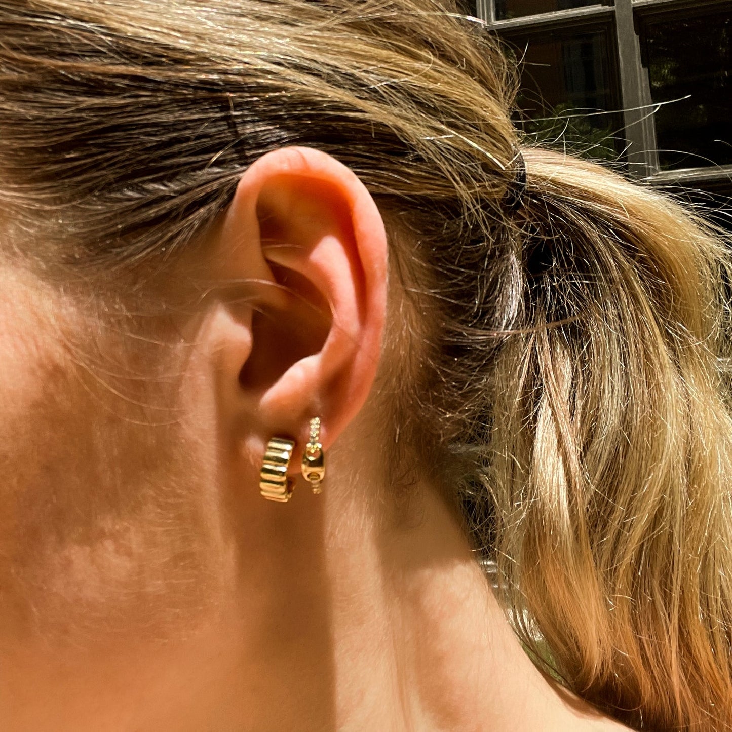 Padding Huggie Hoop Earrings