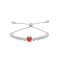 Heart Half Tennis Bolo Bracelet JEB18668