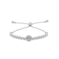 Pave Evil Eye Half Tennis Bolo Bracelet JEB18669