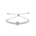 Pave Heart Half Tennis Bolo Bracelet JEB18671