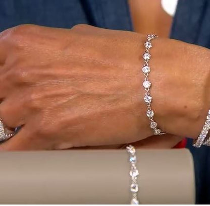 4mm Round Cut Bezel Naked Station Bracelet/ Anklet