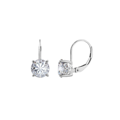 3ct Solitaire Leverback Earrings