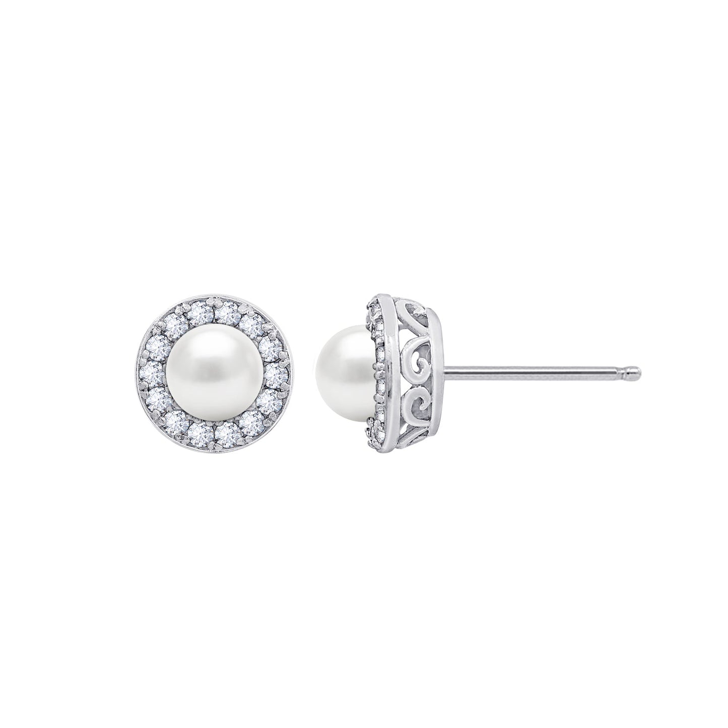 Halo Birthstone Stud Earrings