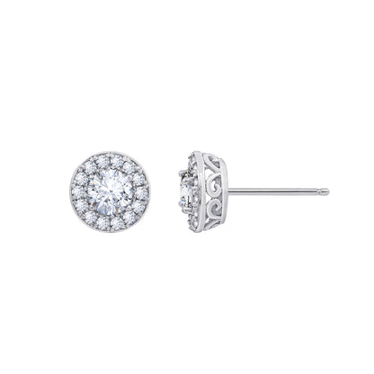 Halo Birthstone Stud Earrings