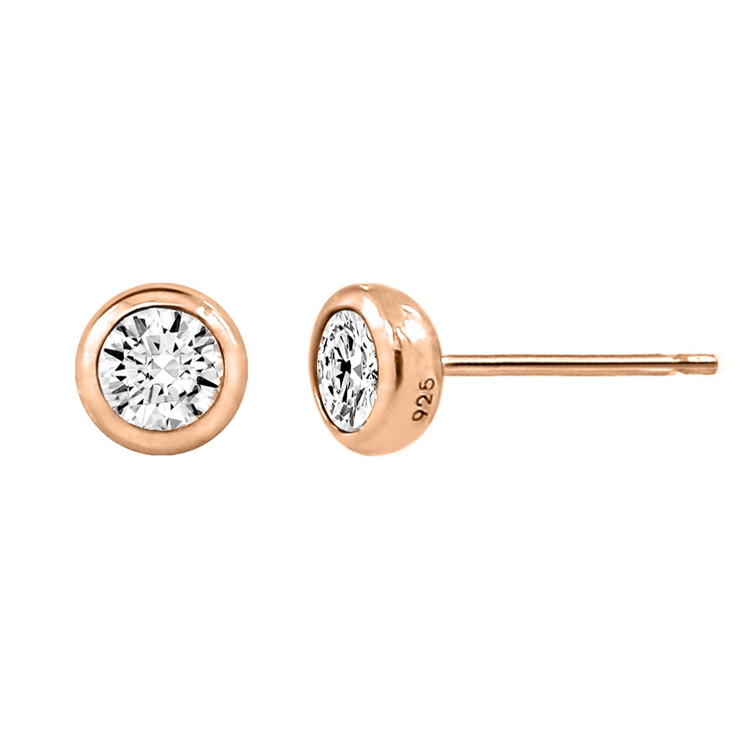 1.00 cttw Round Bezel-Set Solitaire Stud