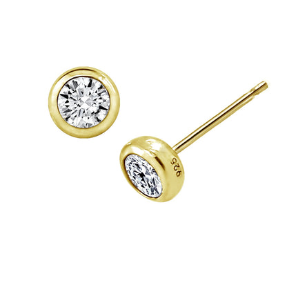1.00 cttw Round Bezel-Set Solitaire Stud