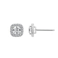 Cushion Halo Stud Earrings JEE09824