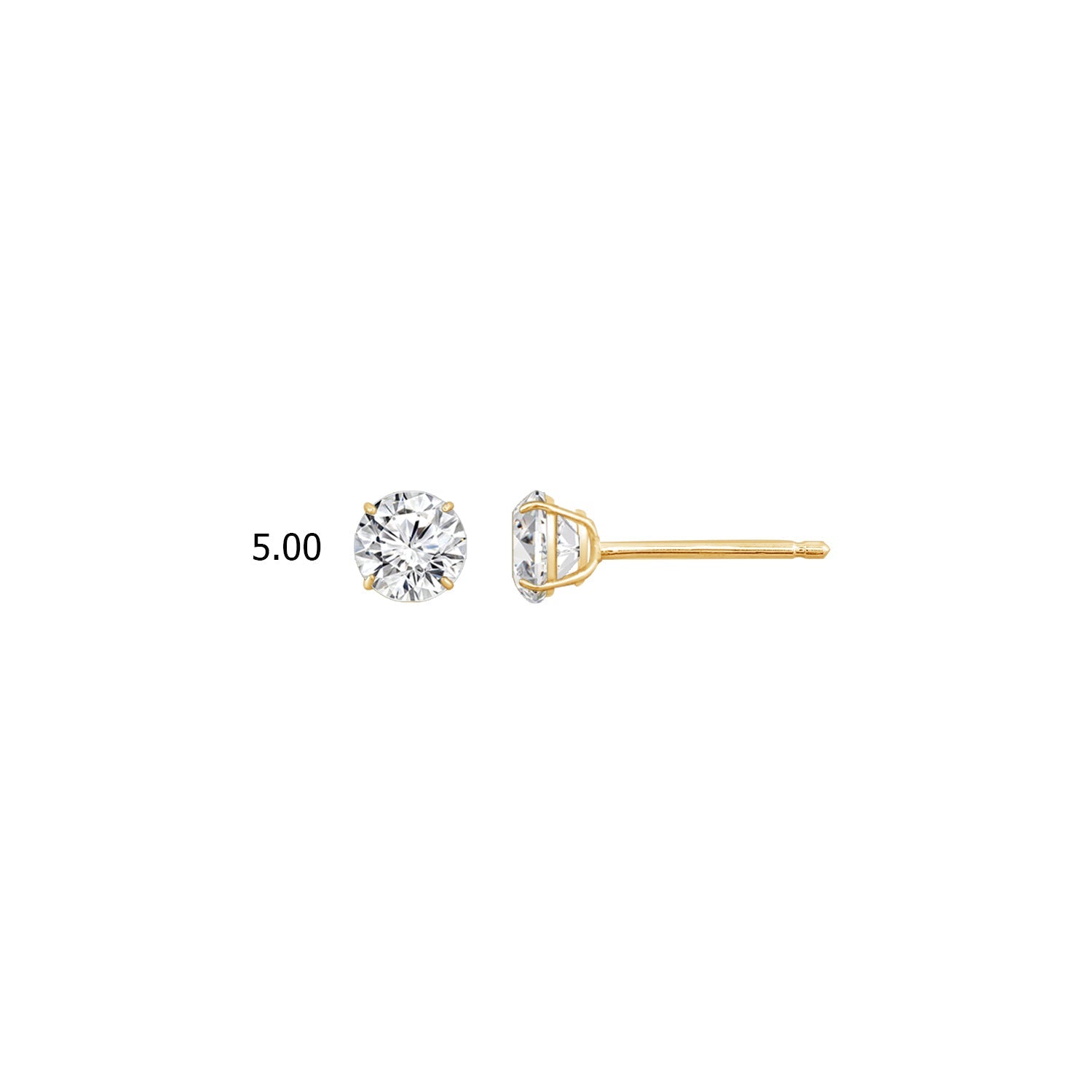 14K Solid Gold 1.00 cttw Round Solitaire Stud Earrings