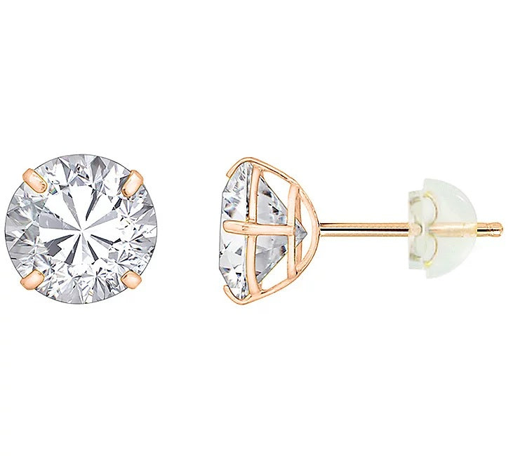 Solid Gold 3.00 cttw Round Solitaire Stud Earrings