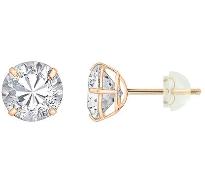Solid Gold 3.00 cttw Round Solitaire Stud Earrings