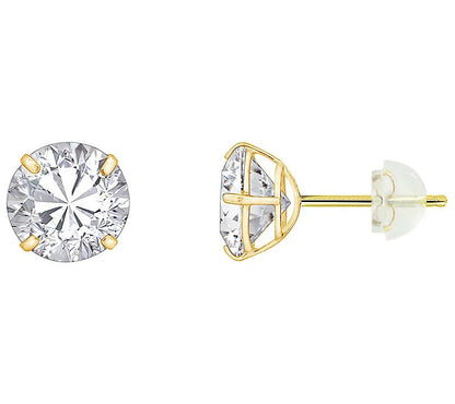 Solid Gold 3.00 cttw Round Solitaire Stud Earrings
