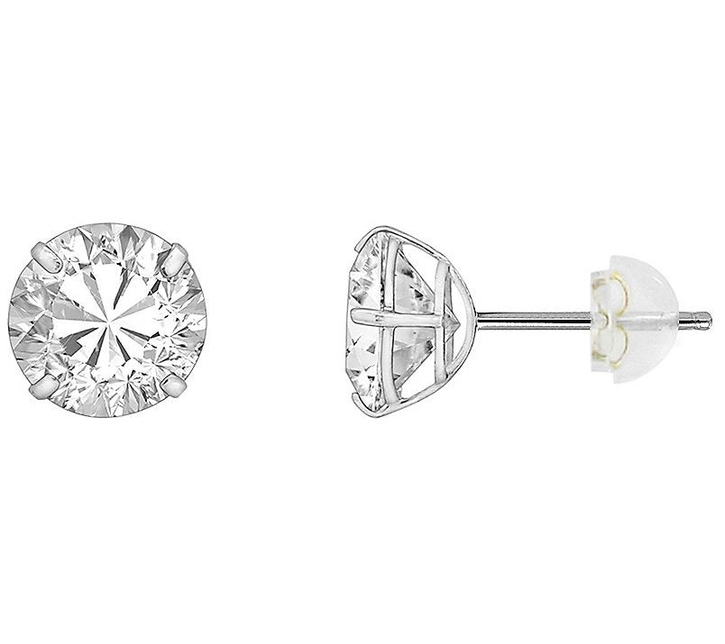 Solid Gold 3.00 cttw Round Solitaire Stud Earrings