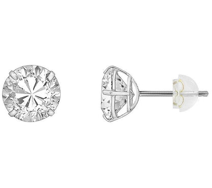 Solid Gold 3.00 cttw Round Solitaire Stud Earrings