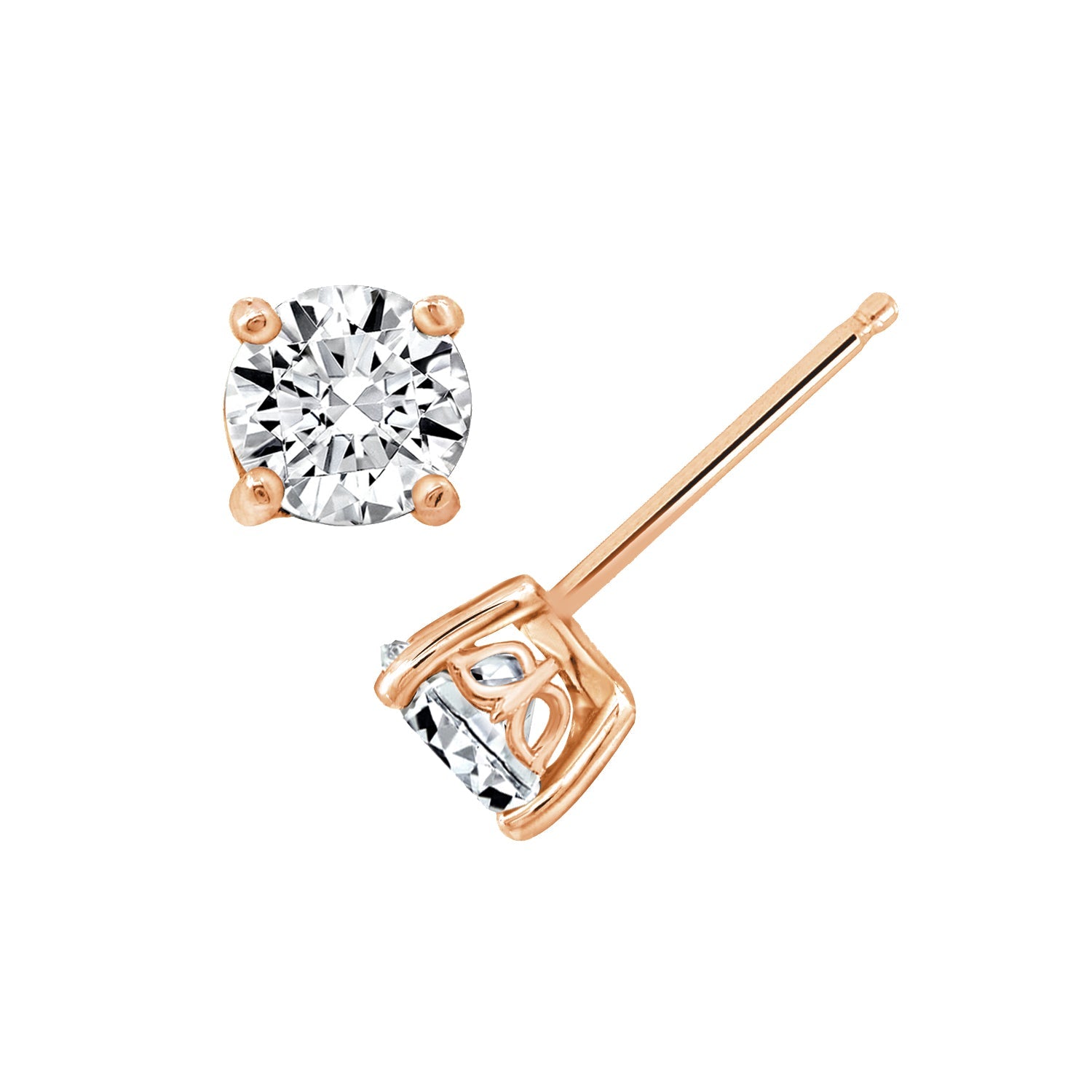1.00 cttw Round Cut Prong Set Stud Earrings