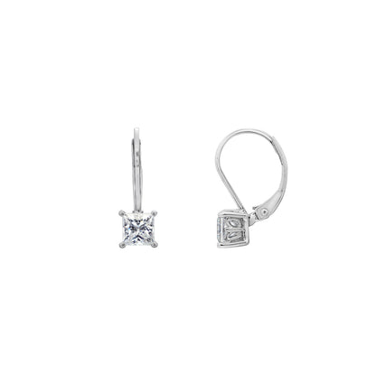 Princess Solitaire Earrings with Leverback JEE17611