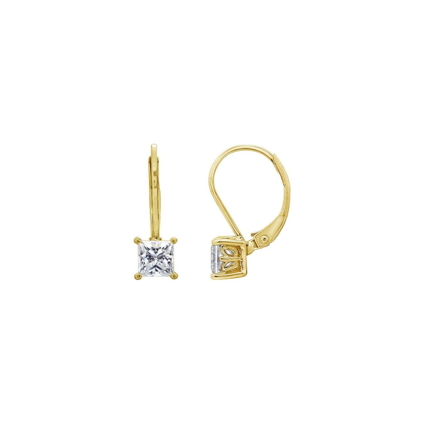Princess Solitaire Earrings with Leverback JEE17611