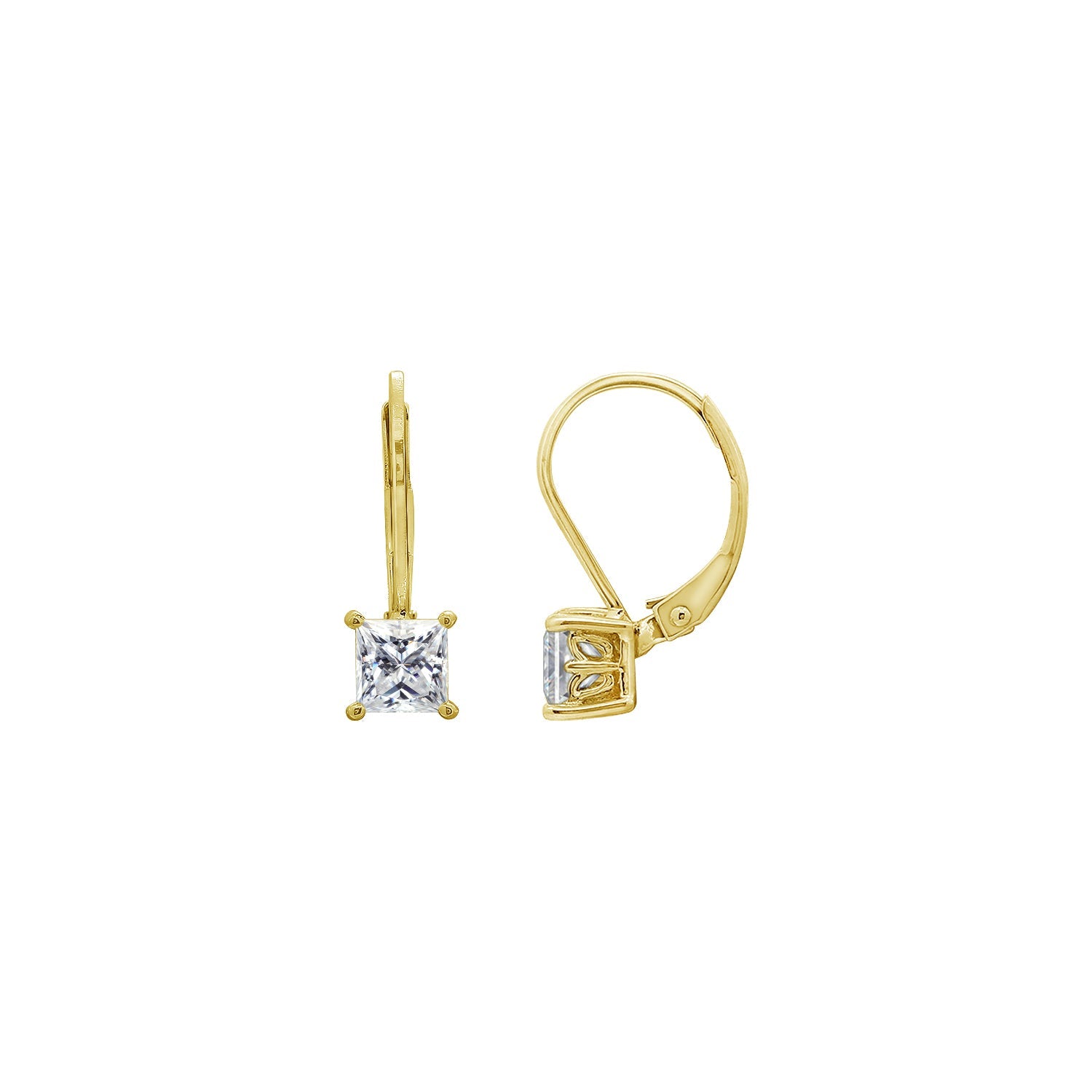 Princess Solitaire Earrings with Leverback JEE17611